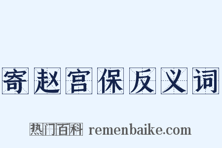 寄赵宫保反义词是什么意思的图片